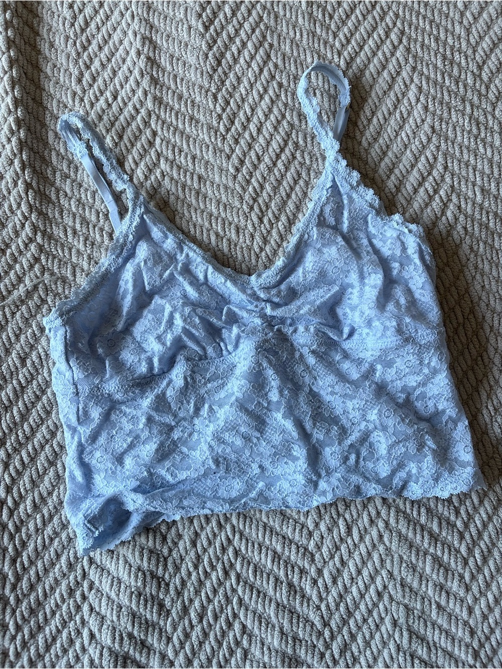 aerie Light Blue Lace Camisole with Adjustable Straps